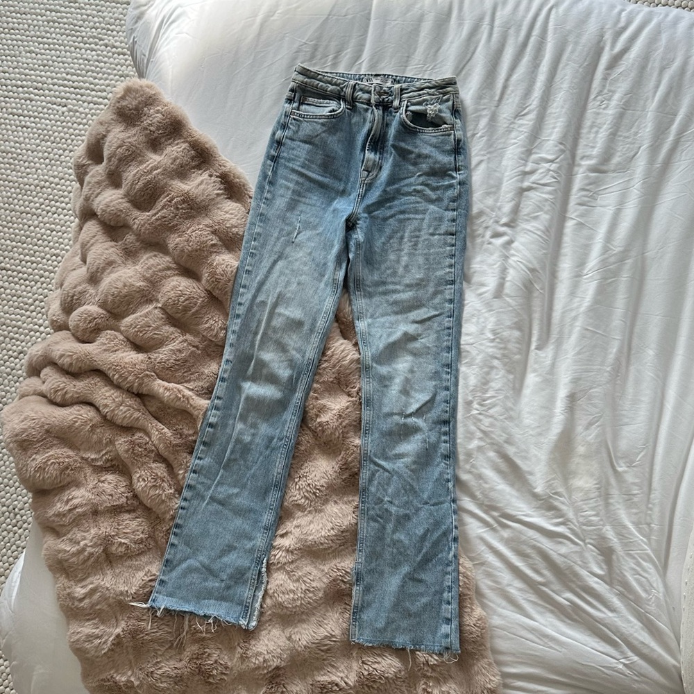 Zara split hem jeans